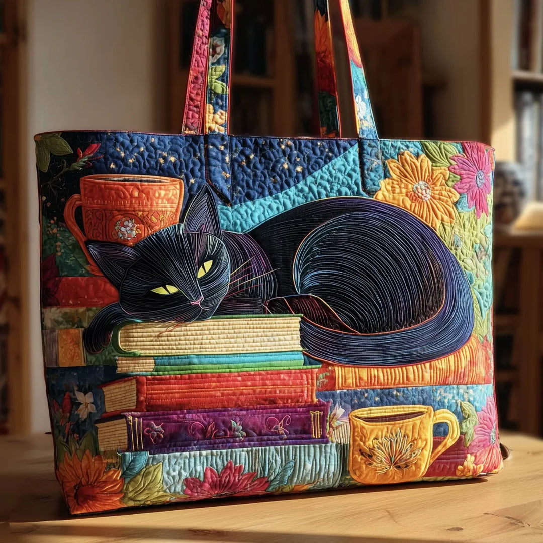 アーティザンバッグ - 本とマグを持った黒猫