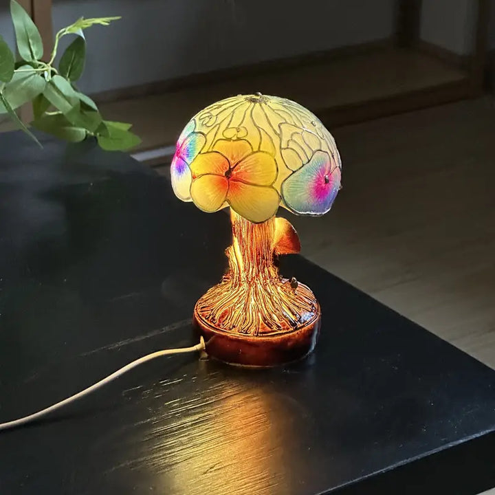 ボヘミアンシックマッシュルームフラワーランプ